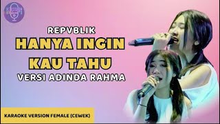 HANYA INGIN KAU TAHU REPVBLIK  KARAOKE VERSI ADINDA RAHMA OM NIRWANA [upl. by Welbie]