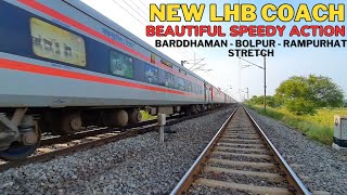 😍 Beautiful NEW LHB COACH Barddhaman  Bolpur  Rampurhat Stretch  Saraighat Express  many more [upl. by Adnale486]