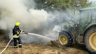 Einsätze Feuerwehr Stromberg  Heuballenbrand und Verkehrsunfall am 29062023 [upl. by Hilel]