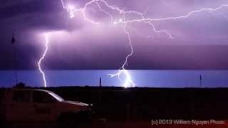 Barrow Island Lightning  Pilbara Western Australia  October 26 2013 [upl. by Ahsekin]