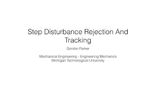 Step Disturbance Rejection And Tracking [upl. by Esereht]