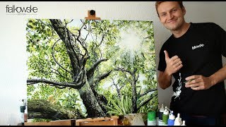 26 Wie malt man einen Regenwald🌳 Regenwald Malerei 💚🎨  Acrylic timelapse rainforest painting [upl. by Rillis]