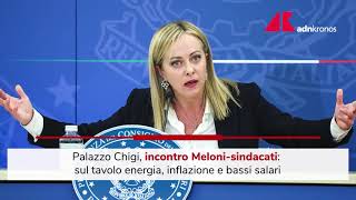 Governo incontro Melonisindacati i temi sul tavolo [upl. by Welton]