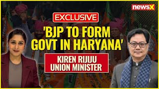 BJP Will Form Govt in Haryana  Union Minister Kiren Rijiju Exclusive  NewsX [upl. by Hercule]