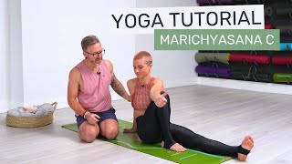 Beginner Twisting  HOW TO DO MARICHYASANA C  Ashtanga Yoga Tutorial [upl. by Lectra502]