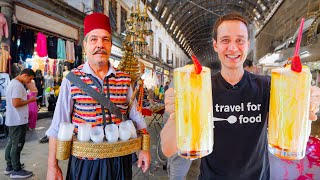 Best Syrian Food 🇸🇾 GIANT MILKSHAKES  Food Tour in Damascus Syria [upl. by Aras799]