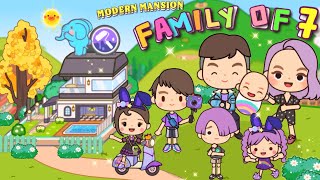 Miga World NEW UPDATE MODERN MANSION DECORATIONS FAMILY OF 7🏡👨‍👧‍👧NEW FURNITURE Miga town tocaboca [upl. by Imaj804]