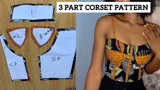 HOW TO DRAFT A THREE PART CORSET  Easy Beginners friendly Tutorial [upl. by Nitsreik]