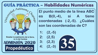 Ejercicio 35  Admisión Propedéutico  Universidad Autónoma Chapingo  Habilidad Numérica [upl. by Ahsema]