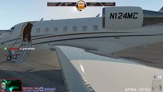 XP11VATSIM Challenger 650  KPSMKFRG  Learning From a Former Challenger Pilot  VATSIM Velocit [upl. by Yrehcaz]