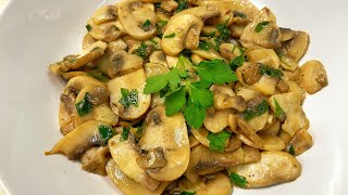 FUNGHI CHAMPIGNON TRIFOLATI CON AGLIO OLIO E PREZZEMOLO PUOI FARE ANCHE PORCINI CHIODINI O MISTI [upl. by Tehcac]