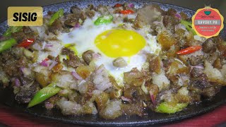 Savory Sizzling Sisig RecipeCrispy Pork with Egg [upl. by Alyda]