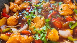 POISSON FRIT SAUCE AIGRE DOUCE  CRISPY SWEET AND SOUR FISH STIRFRY VIDEO 191 [upl. by Sarita]