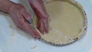 How to line a pastry tin with short crust  Ballymaloe Cookery School [upl. by Lugo]