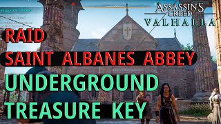 Saint Albanes Abbey RAID Underground Treasure KEY  Assassins Creed Valhalla [upl. by Tracee128]