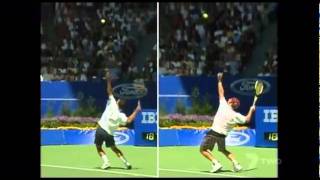 1995 AO AgassiSampras serve comparisonavi [upl. by Nyllaf997]