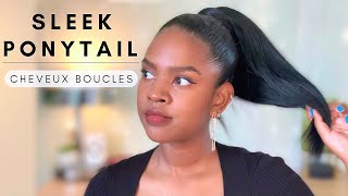 FAUSSE QUEUE DE CHEVAL sur CHEVEUX BOUCLES COURTS  SLEEK FAKE PONYTAIL amazon [upl. by Alegna]