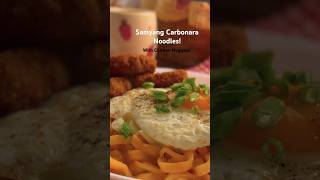 Samyang Carbonara Noodles with Chicken Nuggets shorts [upl. by Eiramanad868]