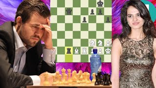 Magnus Carlsen vs Tania Sachdev chess game 165 [upl. by Attelrahc]