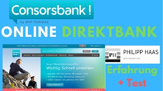 Consorsbank Girokonto  Tagesgeld  Onlinedepot eröffnen Test und Erfahrung 2019 [upl. by Dailey805]