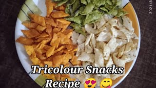 Tricolour Snacks Recipe 😍 😋 [upl. by Nilra]