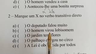 Exercícios de Verbos Transitivos e Intransitivos2 [upl. by Ireland]