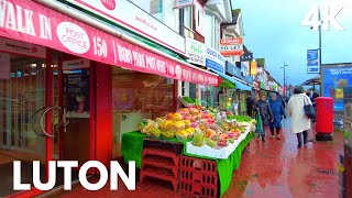 Luton Bury Park Streets Walking Tour 🇬🇧 4K  Rainy Weather  Luton Bedfordshire  United Kingdom [upl. by Gabbi690]