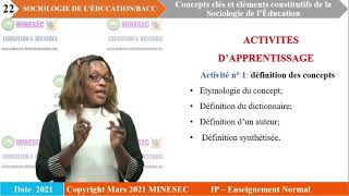 IPEN Sociologie de léducation Leçon 1 Concepts clés et éléments constitutifs de la Sociologie d [upl. by Rucker]