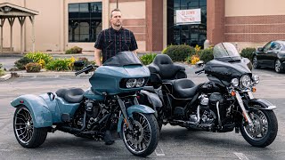 2024 HarleyDavidson Trike First Look  Road Glide 3 TriGlide Ultra amp Free Wheeler [upl. by Yttisahc]