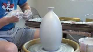 108 Watching HsinChuen Lin at Work  Throwing a Porcelain Bottle  Unedited Video [upl. by Devine]