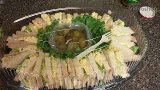 making a sandwich tray  how to arrange sandwiches on a tray  potluck idea [upl. by Rohpotsirhc]