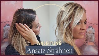 Blonde ANSATZ STRÄHNEN selber machen 👱‍♀️❤ Haare nach Balayage  Anleitung zum selber färben [upl. by Braeunig559]