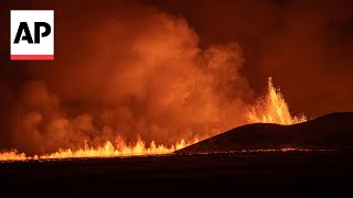 Iceland volcano erupts on the Reykjanes Peninsula [upl. by Hew]