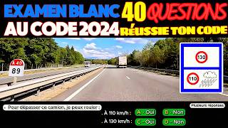 Test au code de la route 2024  40 Questions à lExamen blanc du permis de conduire  Réponses [upl. by Elfie214]