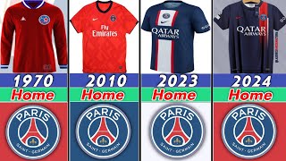 The evolution of PSG Paris SaintGermain Kits 19702024 [upl. by Davin]