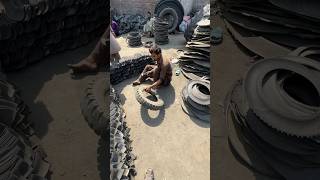 Process Of Recycling Old Tyres recycling scrap car [upl. by Raffin601]