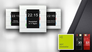 Gira X1 Datum Müllkalender und mehrere Temperaturen auf dem MDT Glastaster II [upl. by Turtle116]