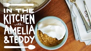 Pumpkin Pudding  In the Kitchen with Amelia amp Teddy [upl. by Dewie]