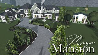 MEGA MANSION BLOXBURG SPEEDBUILD WITH POOL [upl. by Hgielanna]