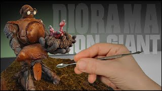 I made an Old robot with a pure hearth  How to  Diorama  Polymer Clay [upl. by Ocram]