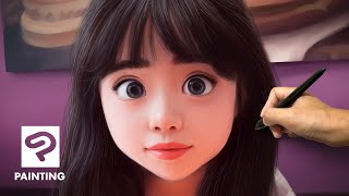 Painting Toon Style Portrait in Clip Studio Paint  Timelapse  Speed Painting Tutorial [upl. by Einnel]