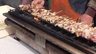 yakitori grilled barbecued broiled chicken Japanese food [upl. by Htebirol]