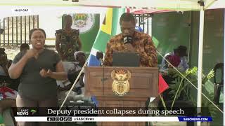 WATCH Moment Deputy President Paul Mashatile collapses on stage during speech [upl. by Weingartner]