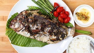 Roasted Herb Fish Nqaj Ntseg Xwv [upl. by Weslee]