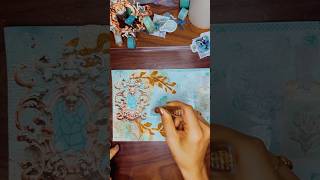 Journal with me 🩵🥉 asmr scrapbooking journal craft shorts [upl. by Erbe]