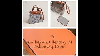 Hermes Herbag 31 Zip unboxing Limited print 2022 [upl. by Gnni842]