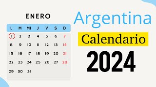 FERIADOS 2024 CALENDARIO DE ARGENTINA [upl. by Ereveniug]