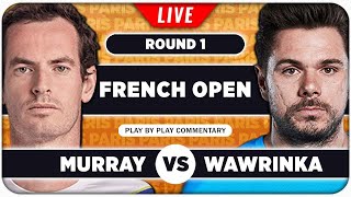 MURRAY vs WAWRINKA • French Open 2024 • LIVE Tennis PlaybyPlay Stream [upl. by Atselec]