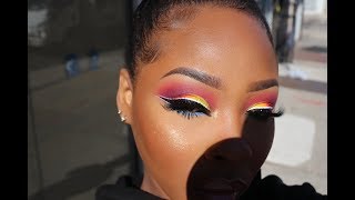 Sunset eyeshadow tutorial w a twist l The Crayon Case [upl. by Erbma795]