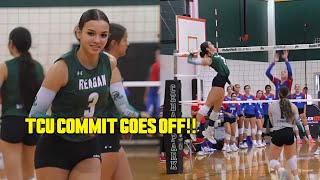 BOUNCIEST PLAYER IN THE COUNTRY D1 Commit Mya Allen leads Reagan vs Leander Volleypalooza 2024 [upl. by Ena]